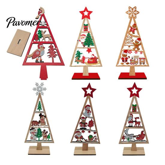 Indoor Christmas Home Decoration Wooden Tree Tabletop Sign, Rustic Gingerbread Snowman Gnome Desktop Ornament with Star Holiday Party Sign Topper,