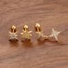 3PCS French Design Stainless Steel Zircon Star Stud Earrings Set For Women Helix Tragus Star Earring Cartilage Piercing Jewelry