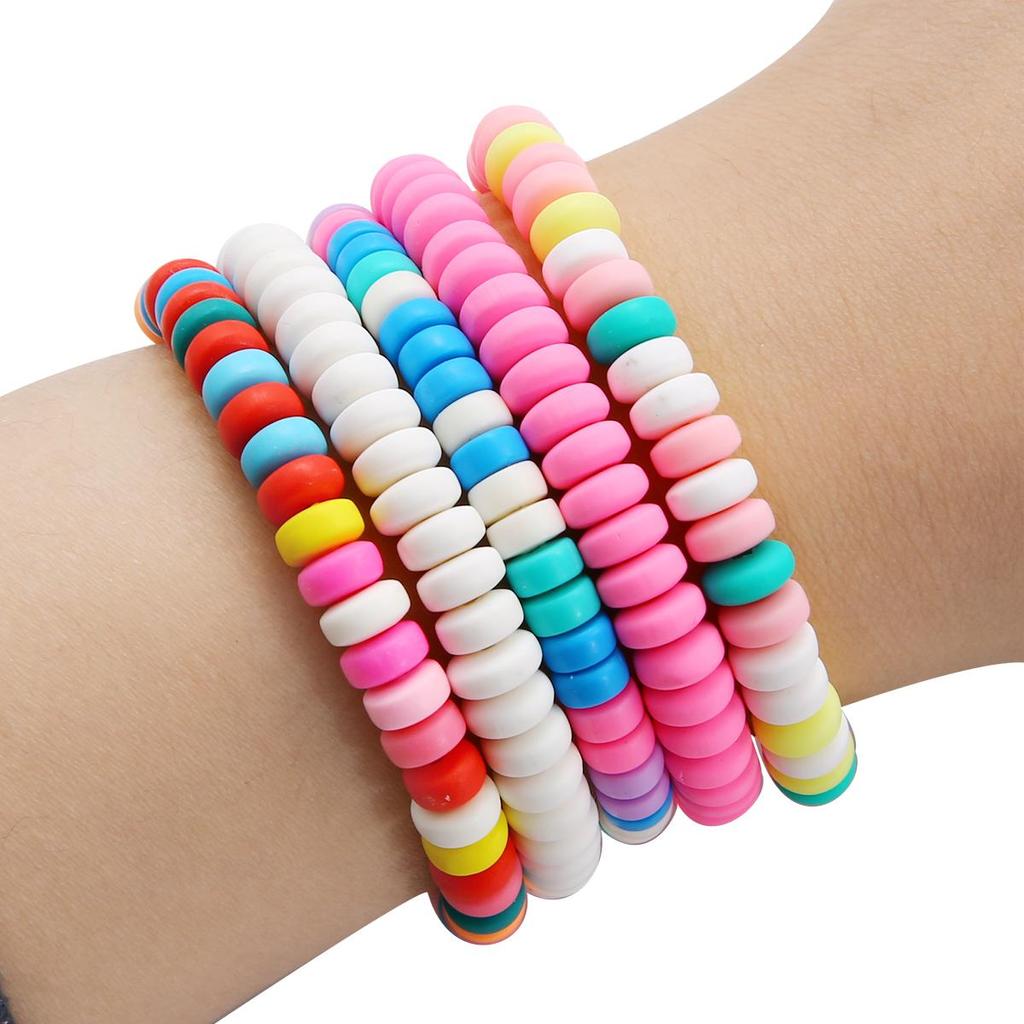 110pcs 7x4mm Flat Round Polymer Resin Clay Disk Handmade Beads For DIY Jewelry Making