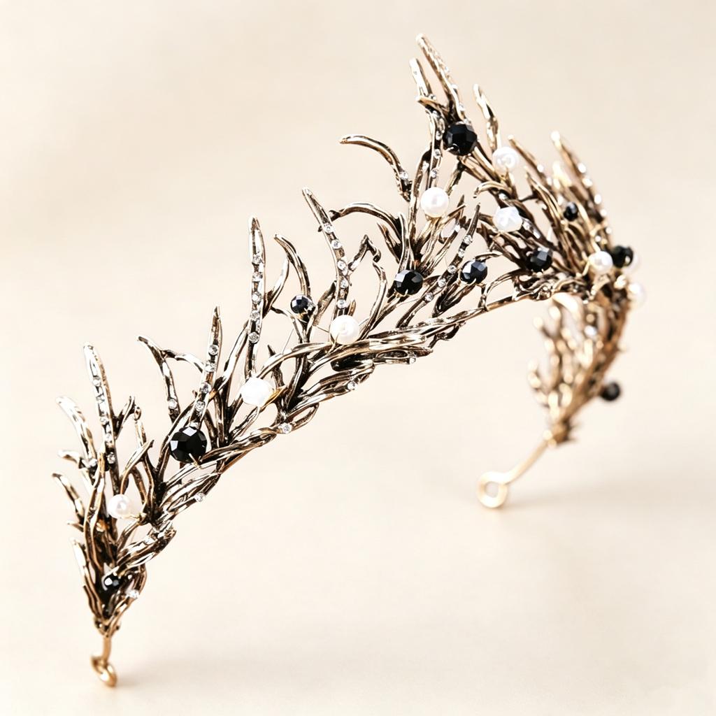 Trendiger Stil Krone Farbiger Stein Perle Diademe Und Kronen Für Frauen Party Abschlussball Braut Hochzeit Haarschmuck Schmuck Diadem