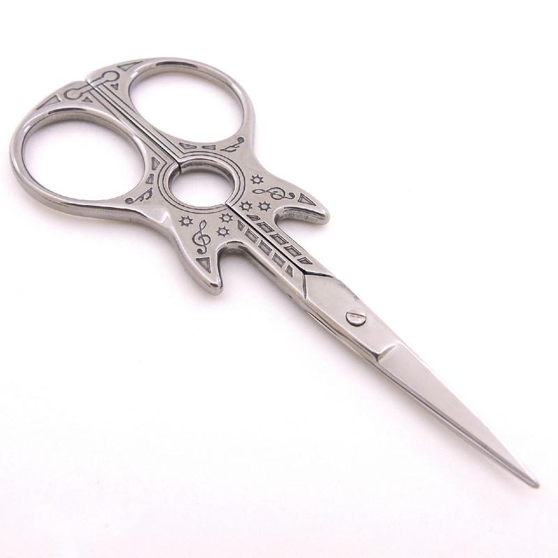 1PC Stainless Steel Vintage Scissors Guitar Pattern Tailor Scissors Hand Sewing Tools Household Scissors