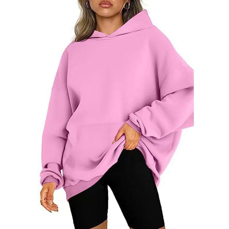 Oversized Hooded Sweatshirt Women Loose Fit Long Sleeve Casual Style Plus Size S-5XL