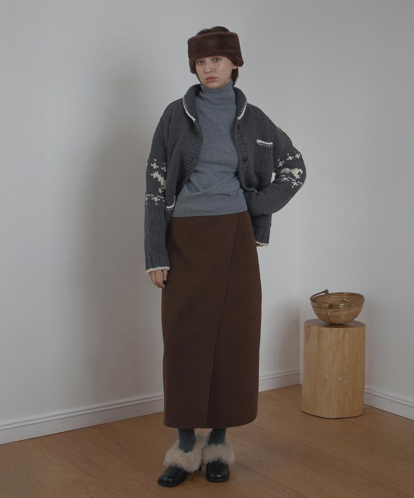 Poeteuseoul Wool Turtleneck Knit_Gray