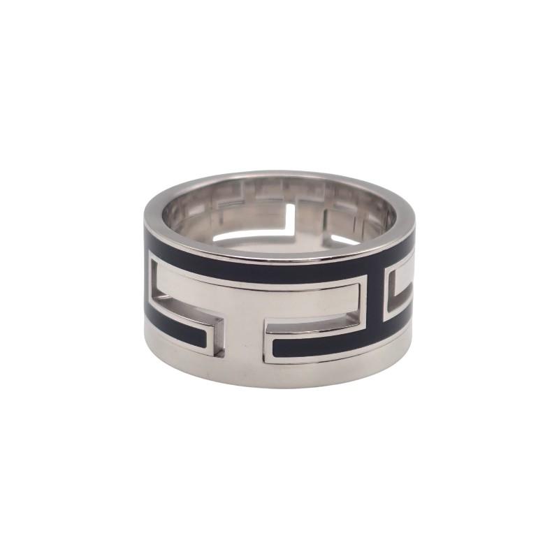 HERMES  #11(JP Size)  ring black Silver925 Women