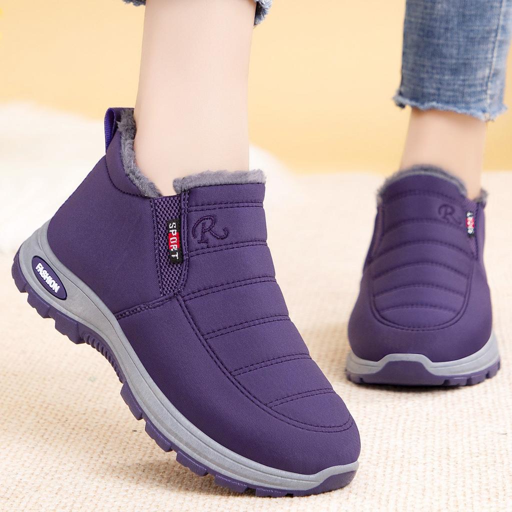 Cotton Shoes Women's Processing Customized Women's Boots Large Size Warm Thick-soled Cold-proof Cotton Boots Piled Thickened Snow Boots High-top 