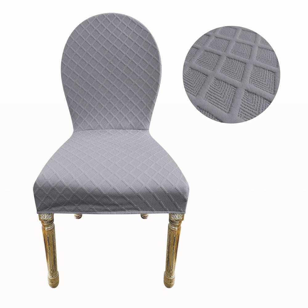 

High-End Dining Table Chair Cover Diamond Grid High-Elastic Chair Cover Bedroom Dressing Room Living Room Chair Cover standard size світло-сірого кольору