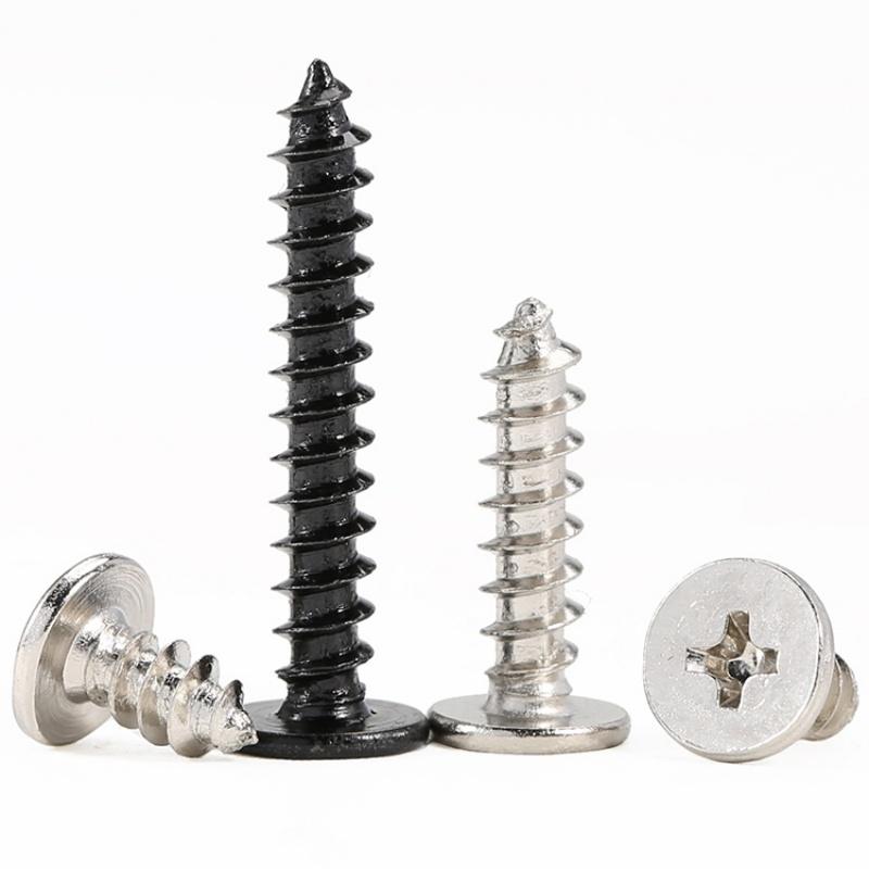 CA Black Nickel Plated Carbon Steel Super Ultra Thin Flat Wafer Cross Phillips Head Screw M1.2~M4 Self-Tapping Wood Screws