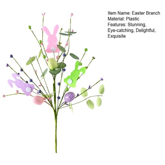 Künstliche Osterhasen-Stecker Frühling Florale Baumzweige mit Ostereiern Fake Zweigstiele für Blumenarrangement Tischdekoration Heimvasen-Dekor