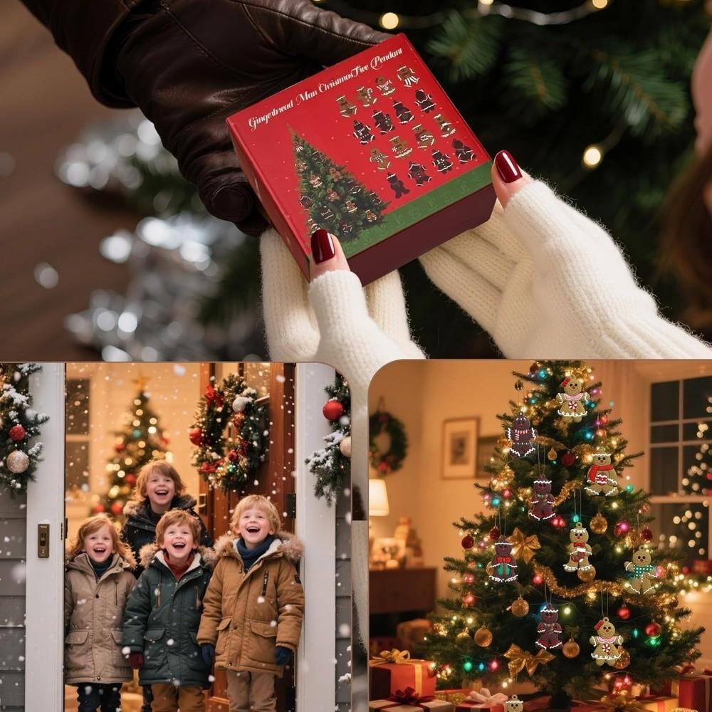 16Pcs/set Exquisite PVC Christmas Tree pendant Funny DIY Gingerbread Man Ornament Kid Gift New Year Decor Xmas Tree Decoration