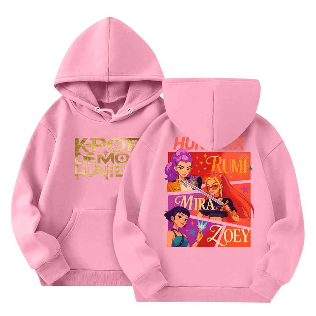 Child Fashion Lightweight Long Sleeve Pullover With Pockets  Print Hoodie