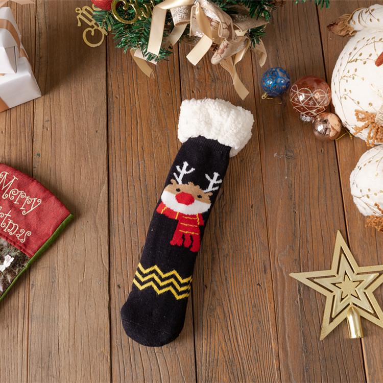 Women's Winter Christmas Stockings: Cozy Mid-Calf Snow Socks with Velvet, Perfect for Home Sleeping