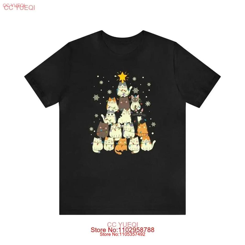 Funny Christmas Cat T Shirt Lover Xmas Cute Vintage Breathable Versatile Homme Unisex Top For Everyday Wear Graphic Soft