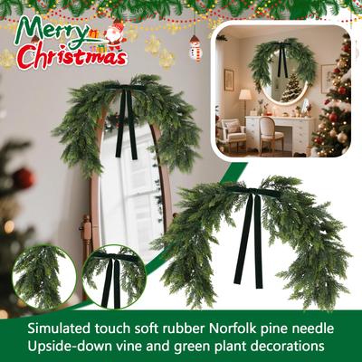 Christmas Garlands For Mirror Fireplace Mantle Artificial Christmas Wreaths For Home Xmas Wall Hanging Door New Year Decoration