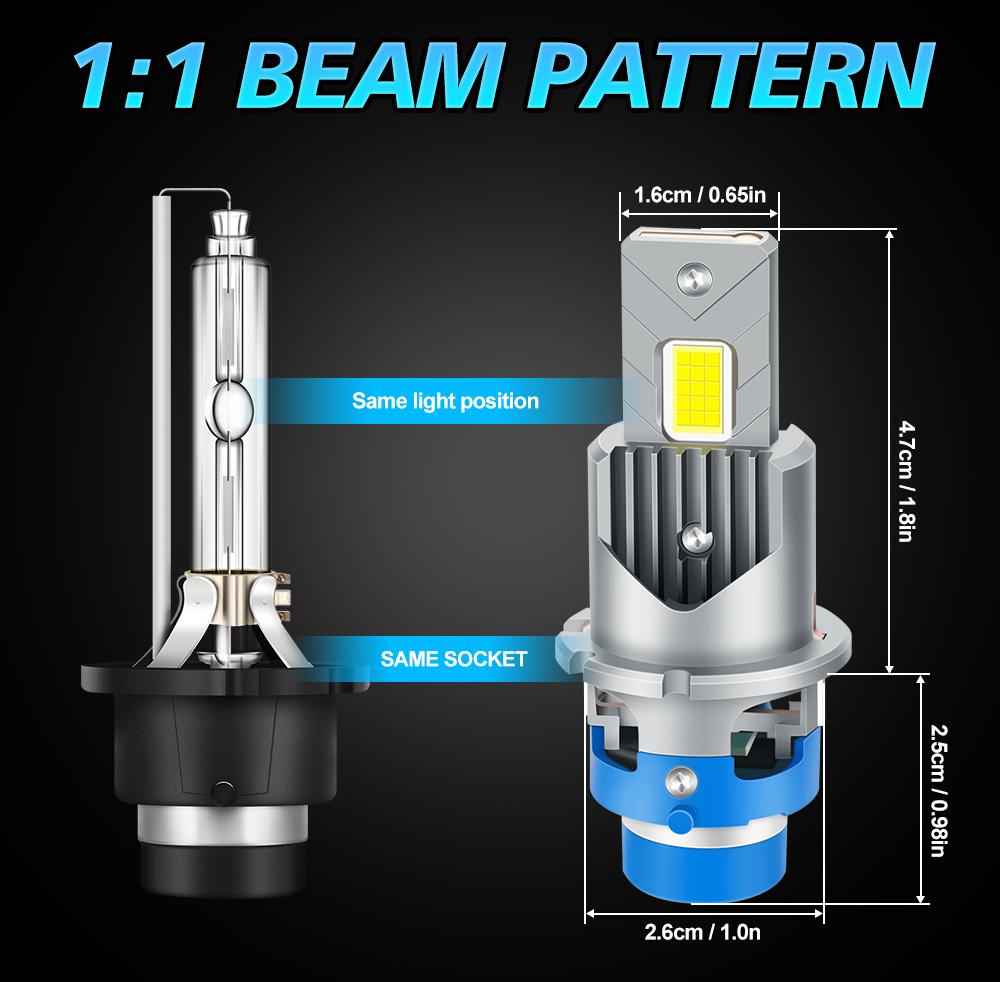 

Canbus No Error New LED Headlight D4S/D4R 20000LM 200W High Power Lamp with Cooling Fan 3570 CSP Chip Auto Lights