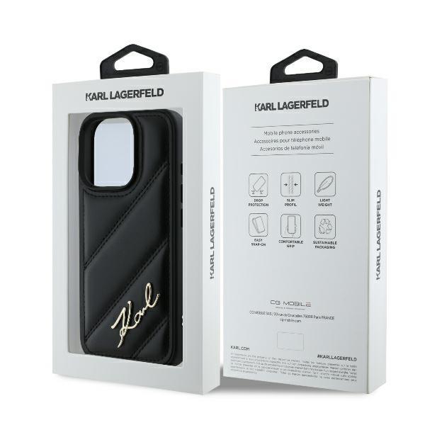 Karl Lagerfeld Klhcp16Lpqdsmgk Iphone16 Pro 6.3 Czarny/Black Hardcase Quilted Signature
