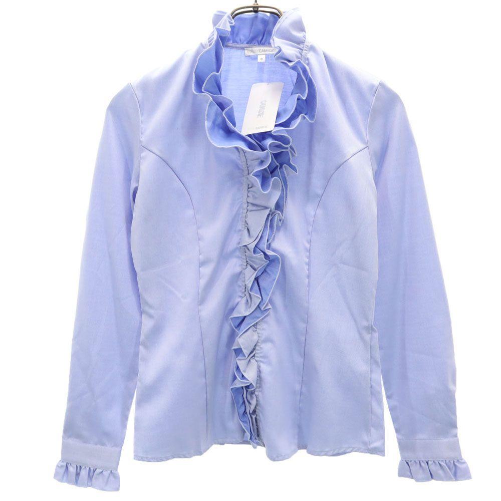 Unused NARACAMICIE Long Sleeve Frill Shirt Purple Women Used