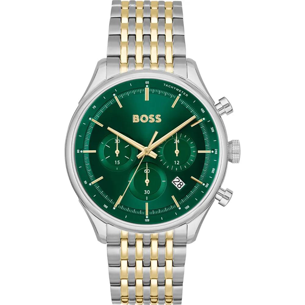 BOSS Gregor Green Bicolor Stainless steel Men s Quartz Watch 1514081 зелёный