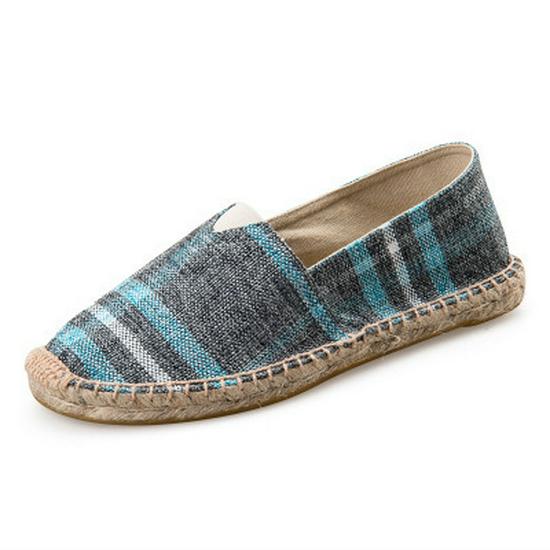Spring/Summer Couple Espadrilles: Quick-Drying Canvas Loafers, Breathable Comfort, Durable Straw-Woven Fisherman Shoes