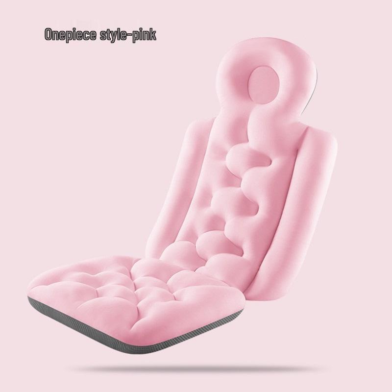 Anti-Slip Bathtub Mat with Pillow Backrest for Comfortable Bathing