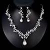 Korean Version of Fashion Jewelry, European and American Alloy Environmentally Friendly Diamond-encrusted Neck Chain Earrings, Women's Bridal Necklace