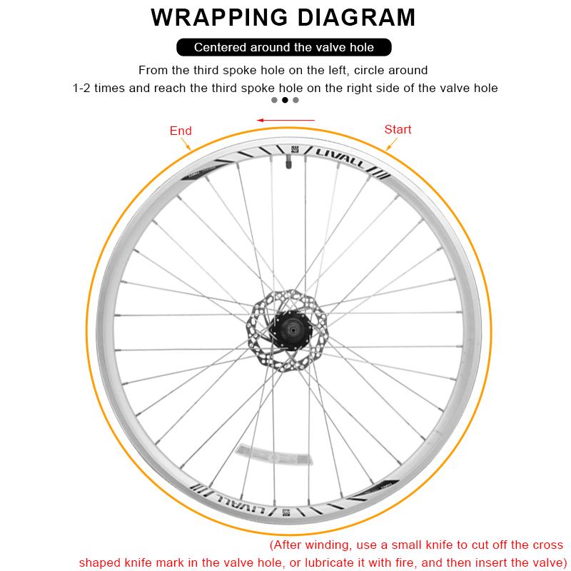 RIDERACE 10m benzi pentru jante fără cameră pentru bicicletă MTB ciclism rutier benzi pentru jantă benzi pentru roată de bicicletă 26 27,5 29 inch 700c 23/25/27/29/31/33mm