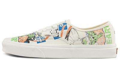 Authentic Low Tops Casual Skateboarding Shoes Multi Color Funny Printing Unisex 'White Black Blue' VN0A5KRDARG