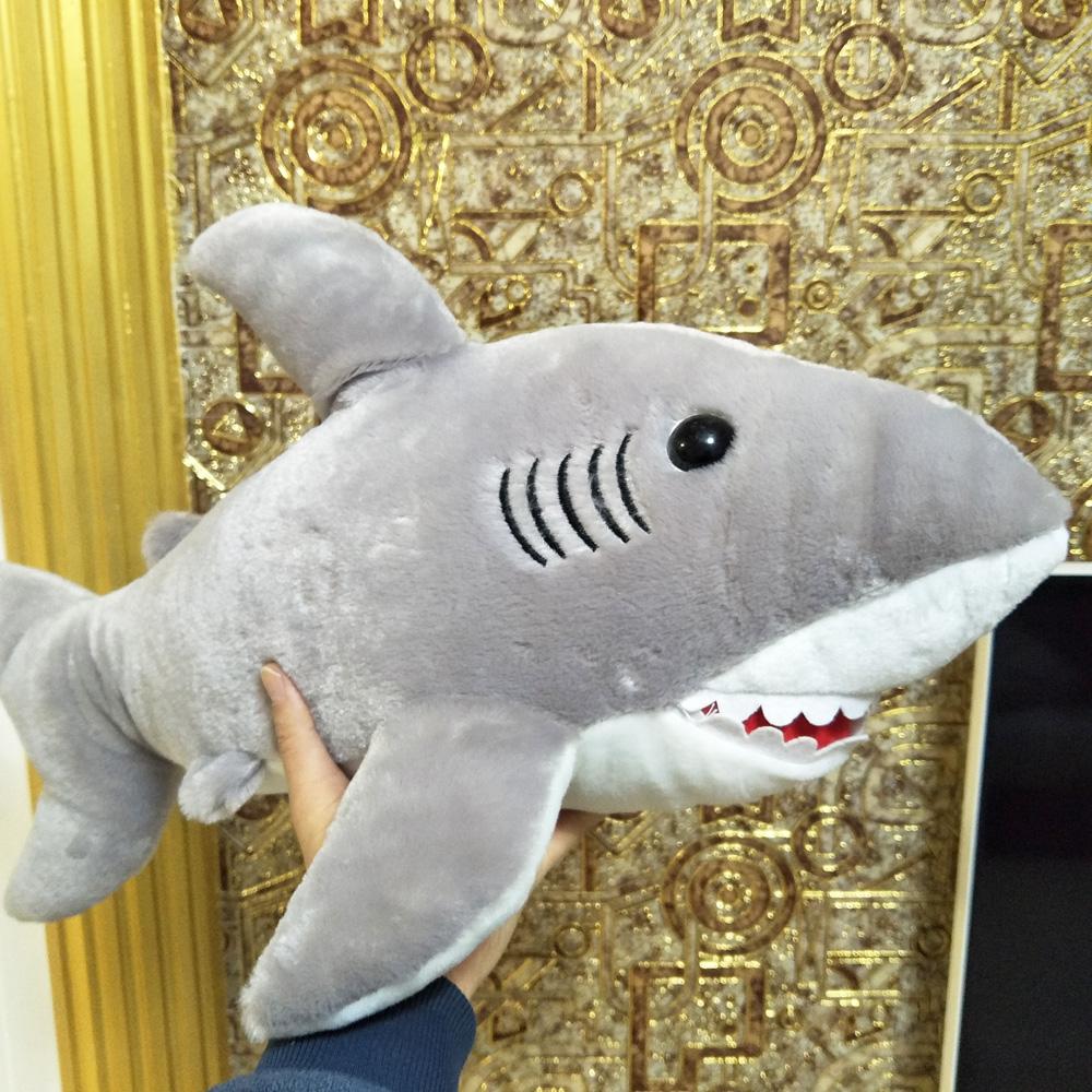 Cartoon simulation Great white shark Children Plush Toy sea fish white shark pillow 65cm