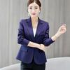 Chaqueta de traje ajustada de color liso para mujer, de primavera y verano, con manga larga y un botón.