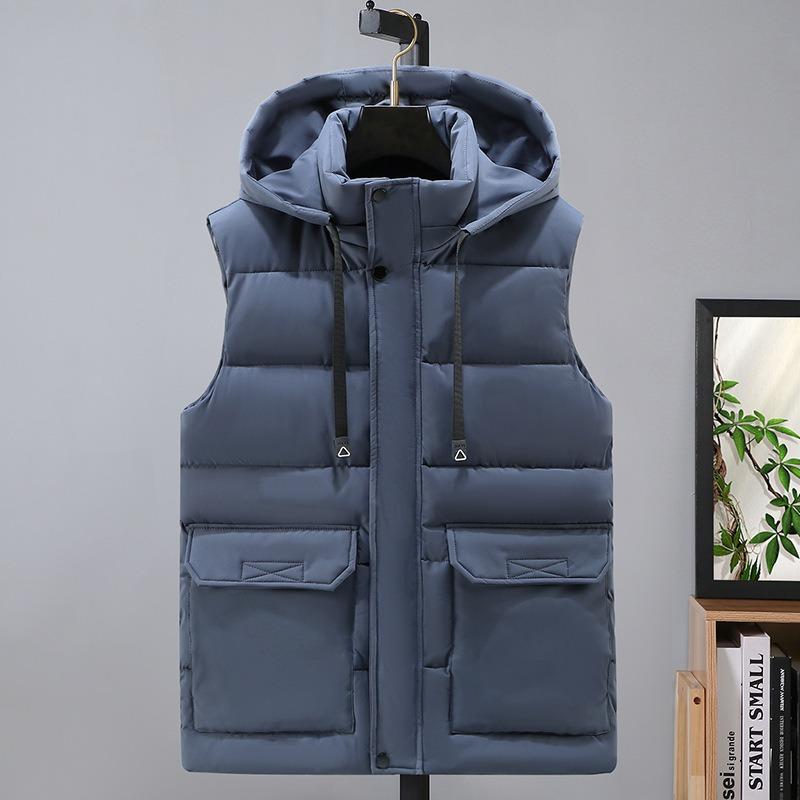 Vest Men's Autumn and Winter New Thermal Tooling Large Size Outer Wear Casual Cotton Vest Vest Vest Jacket