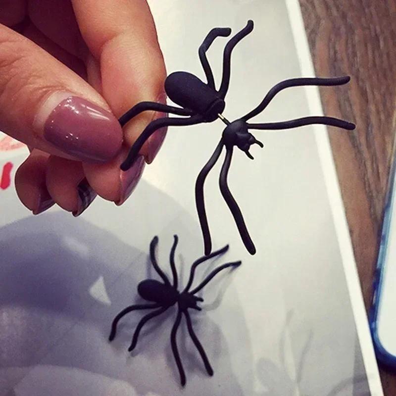 3D Punk Style Black Spider Halloween Animal Stud Earrings Vintage Fashion Jewelry Gifts Fashion Accessories for Women Gifts