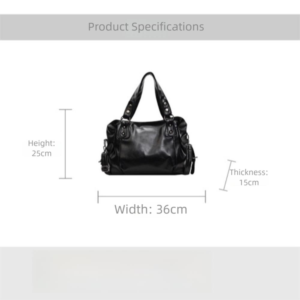 Casual Large Capacity Shoulder Bag Soft Solid Color Crossbody Bag Multifunctional PU Leather Handbag Women