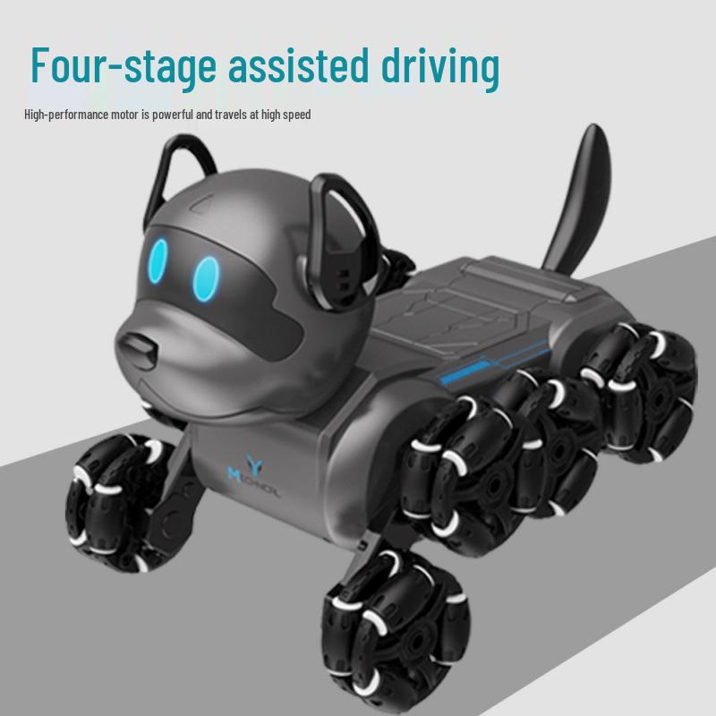 Gesture-Controlled Stunt Dog Robot: 8-Wheel 4WD Climbing and Drifting Pet with 2.4G Remote