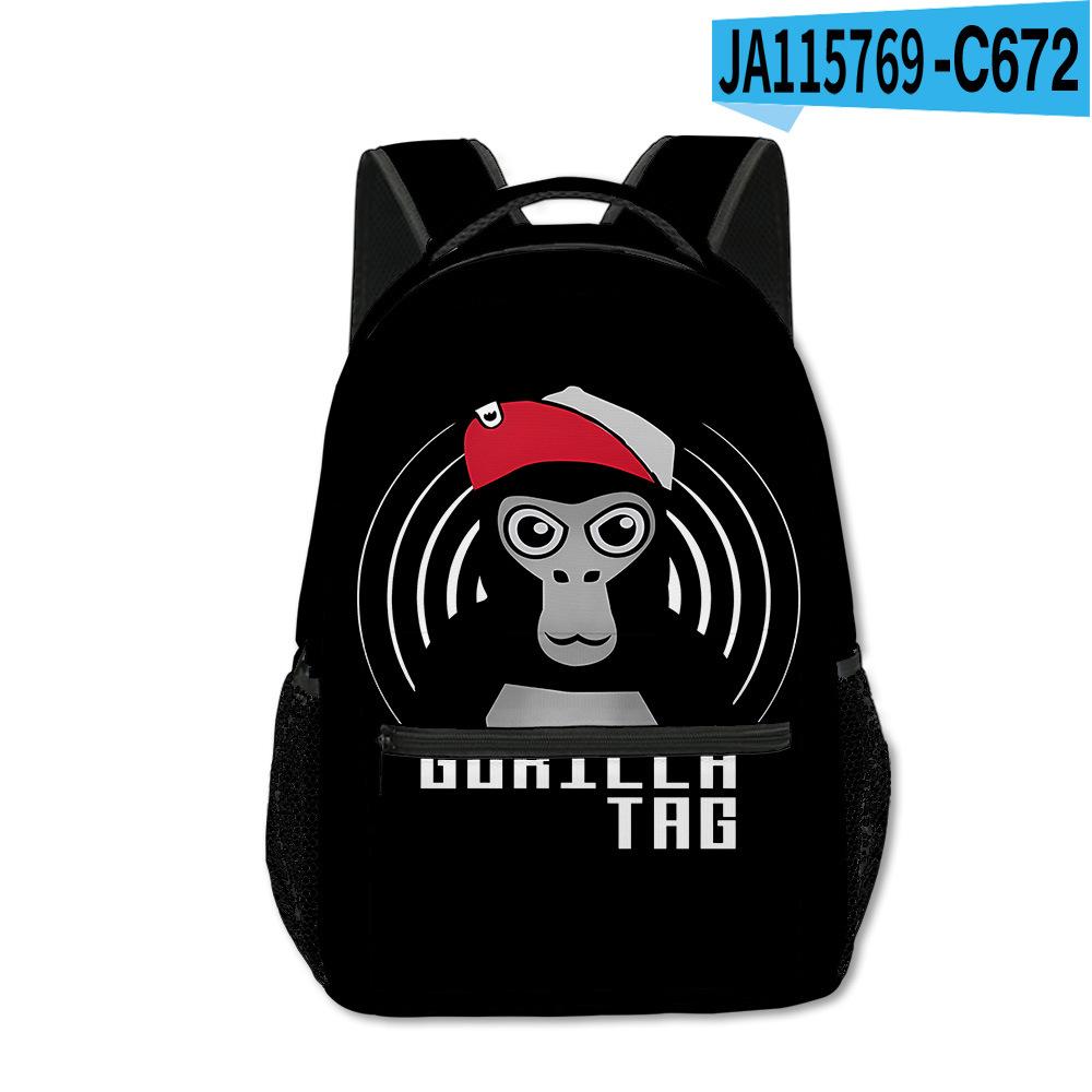 Trendy Novelty Kpop Youthful School Bags Unisex Gorilla Tag Travel Bags 3D Print Oxford Waterproof Notebook Shoulder Backpacks