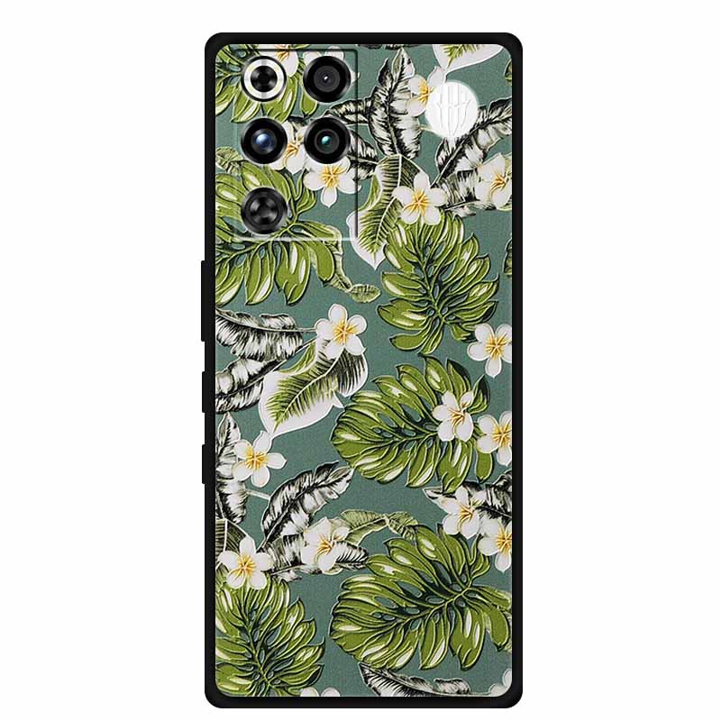 For ZTE Nubia RedMagic 11 Pro 5G Case 3D Emboss Flowers Relief Soft Black Silicone Back Cover For ZTE Nubia RedMagic 11Pro Funda