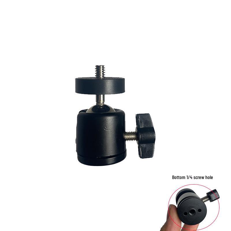 360° Rotating Universal Metal Phone Clip & Tripod Ball Head for Live Broadcasts & DSLR Cameras