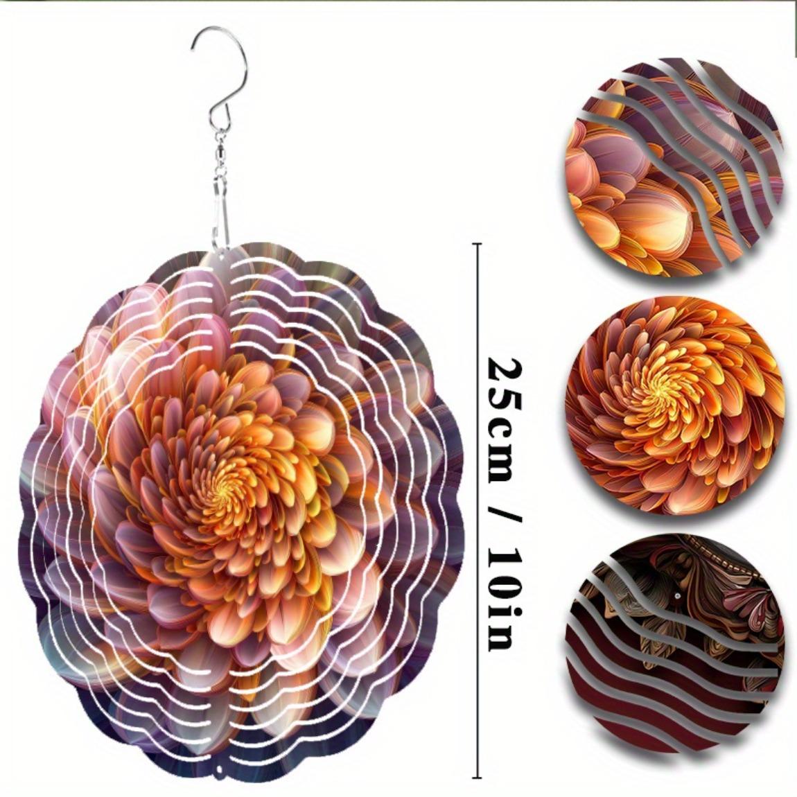 

10 Inch Metal Wind Spinner with 360 Rotating Hook Elegant Outdoor Wind Chime for Garden Balcony Decor Summer Spring Gift 01A