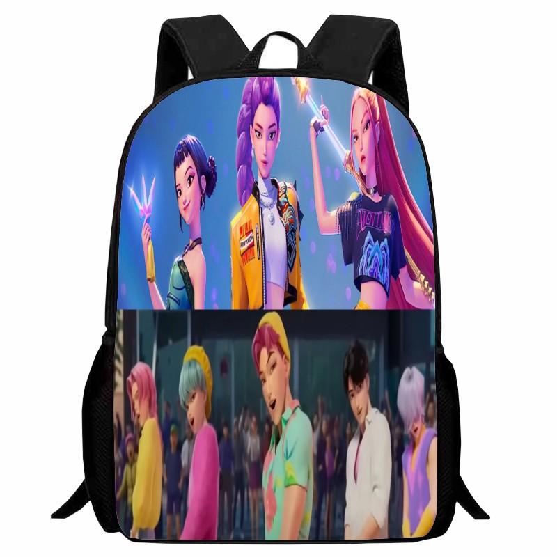 New Printed Witch Hunter K-POP Student Backpack, Elementary School Cartoon Huntrix Kpop Backpack