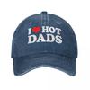 2026 Mi Piacciono i Papà Caldi Cappellino da Baseball per Uomini Donne Denim Usurato Cappellino da Sole per Esterno Tutte le Stagioni Cappelli da Viaggio Cappellino