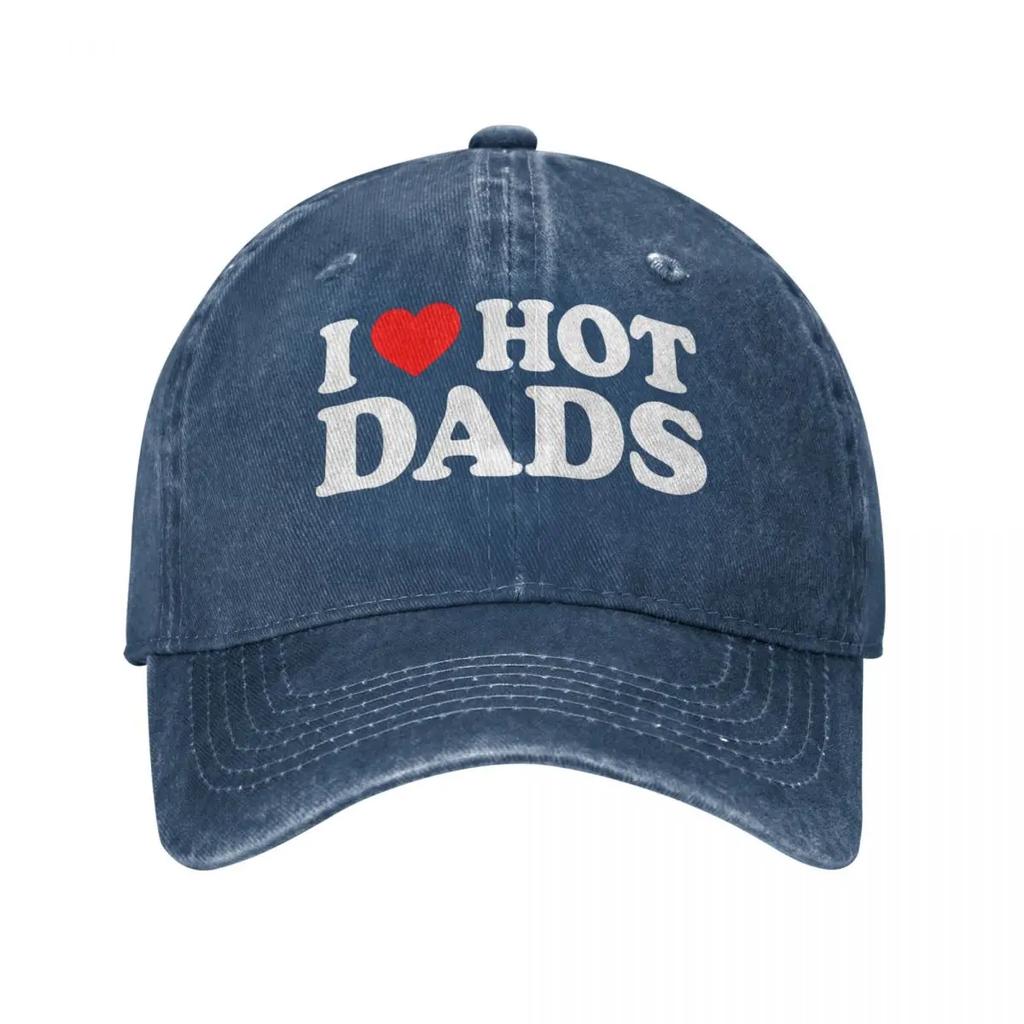 2026 Mi Piacciono i Papà Caldi Cappellino da Baseball per Uomini Donne Denim Usurato Cappellino da Sole per Esterno Tutte le Stagioni Cappelli da Viaggio Cappellino