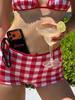Koreanischer Stil Roter Karopunk-Bikini - Sexy High-Waist Zweiteiliger Badeanzug für den Urlaub 2026