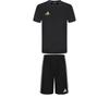 Adidas Taekwondo Soft Round Neck Simple Short Sleeve T-Shirt Comfortable Striped Shorts Casual Sports Suit ADICLTS24CTKP-BG+S21ATMSH2T-BW