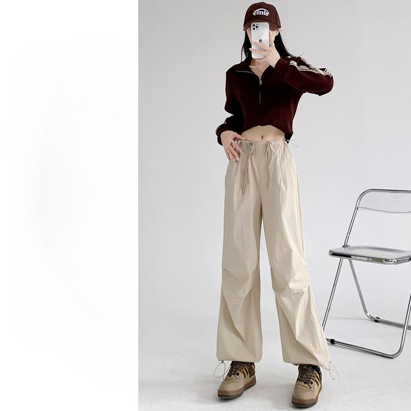 

Парашютные рабочие брюки для женщин на весну и лето Тонкие быстросохнущие для упражнений Прямые Солнцезащитные Повседневные брюки с широкими штанинами XL