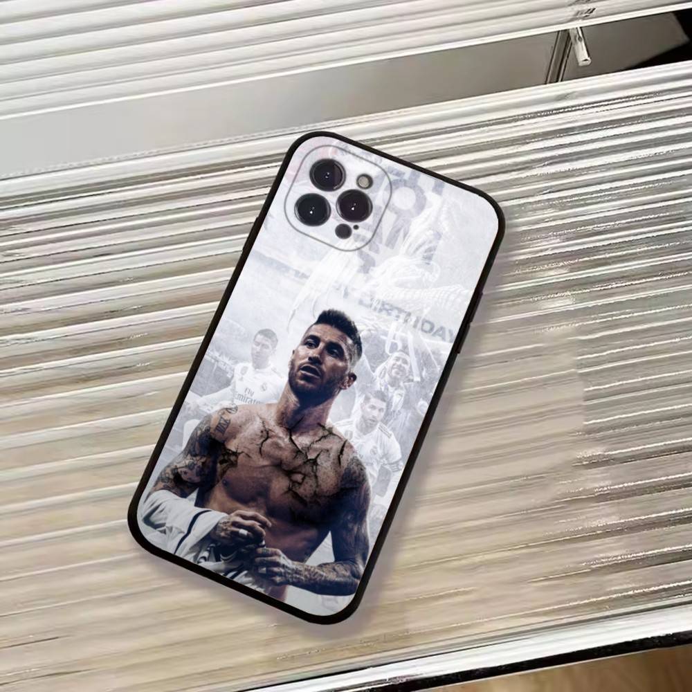 Football Support S-Sergio Ramos Phone Case For iPhone 17,16,15,14,13,12,11 Plus,Pro Max,XS,Soft Silicone Black Cover