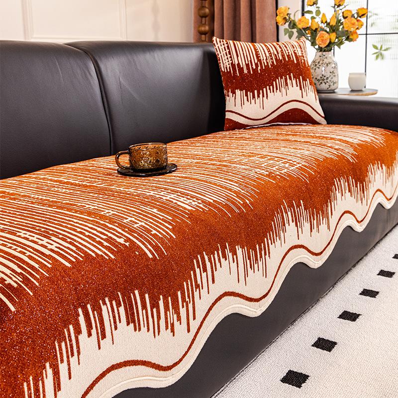 

Французская Новая Шениль Специальной Формы Подушка для Дивана, Универсальная Нескользящая на Все Сезоны, Улучшенная Накидка на Подушку Сиденья Ткань 70*70cm