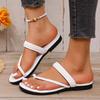 Fashion Narrow Band Pinch Toe Women Slippers 2025 New Summer Slippers Roman Flat Shoes Open Toe Beach Sandals Plus Size Slides Women