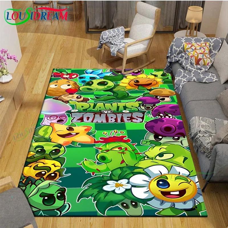 Hot Puzzle Games P-plant Vs Z-zombiee Carpet Outdoor Rug Area Rug Non-slip Carpet Bedroom Decor Carpet for Parent-child paradise