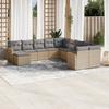 Vidaxl 11-Cz. Tuinmeubelset Met Kussens, Beige, Polyrotan