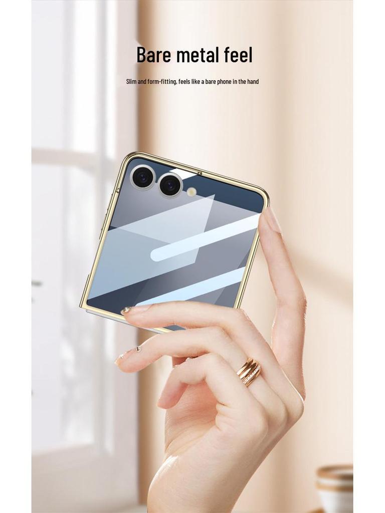 Samsung ZFlip7 Case: New Magnetic Wireless Charging, Transparent Rotating Bracket, GKK Compatible.