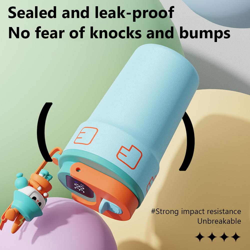 550ml Creative Coffee Cup With Doll Temperature Display Thermal Mug With Straw Stainless Steel Thermos Bottle Coffee Mug Tumbler