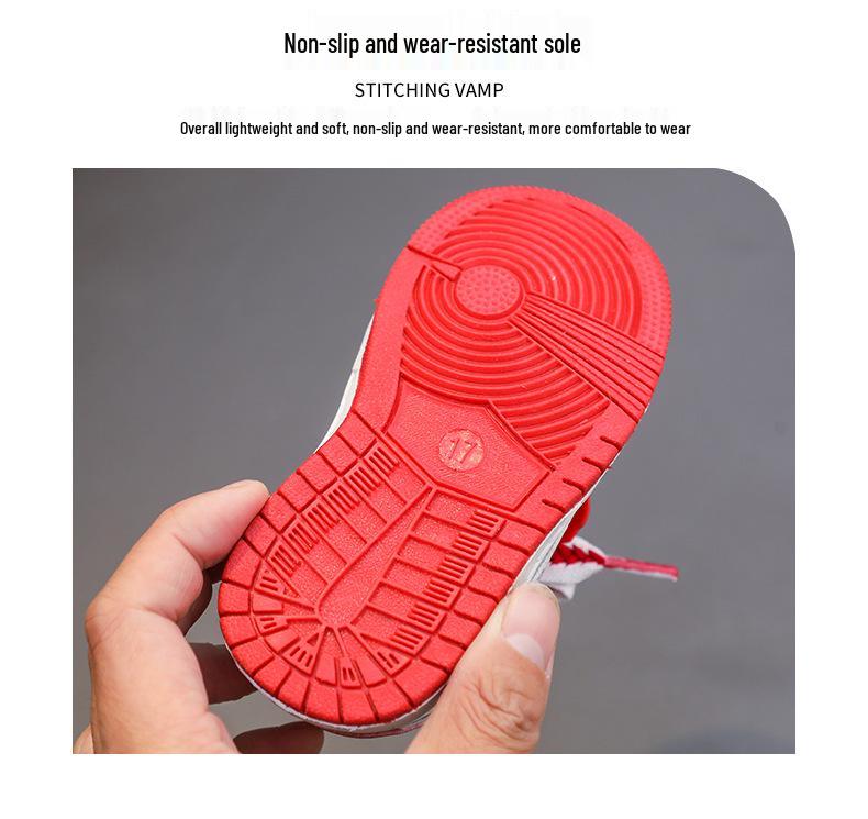 2026 Baby Walker Shoes: Red Non-slip Soft Sole, Unisex, Closed-toe for Toddlers Aged 1-3.